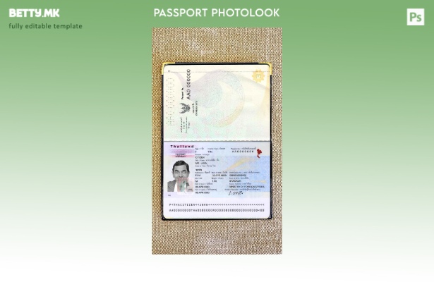 Шаблон за изглед на слика за пасош на Тајланд во модерен стил